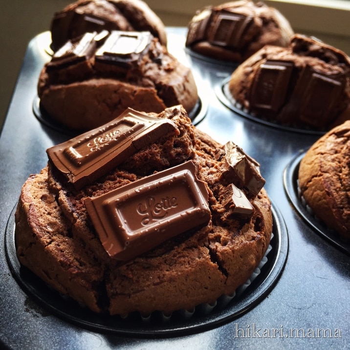 ノンオイル ふわふわしっとり濃厚チョコマフィン レシピ 作り方 By ひかりママ 楽天レシピ ノンオイル ふわふわしっとり濃厚チョコマフィン レシピ 作り方 By ひかりママ 楽天レシピ